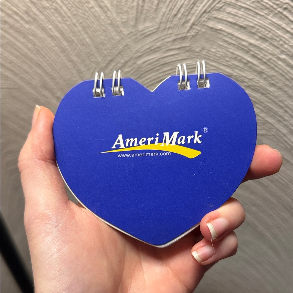 AmeriMark Blue Heart-Shaped Notepad